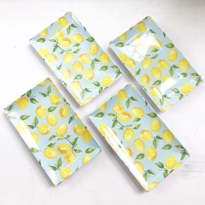 MAX STUDIO Home Set of 4 Lemon Rectangle Trays